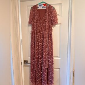 Baltic Born Marseille Embossed Maxi Dress. Bridesmaid. Slit. Size L